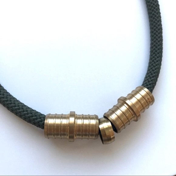 Olive green rope necklace multiple ways to wear it - Picture 2 of 11